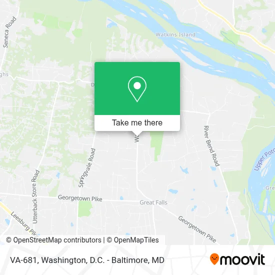 VA-681, Great Falls, VA 22066 map