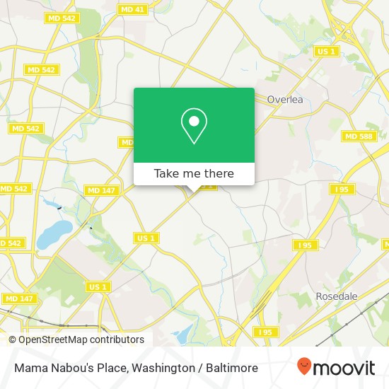Mapa de Mama Nabou's Place, 5445 Belair Rd
