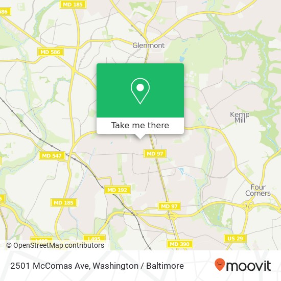 Mapa de 2501 McComas Ave, Kensington, MD 20895