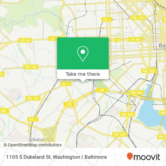 Mapa de 1105 S Dukeland St, Baltimore, MD 21223