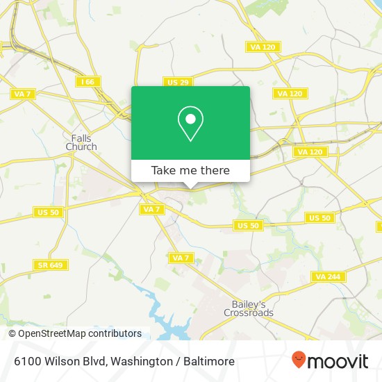 Mapa de 6100 Wilson Blvd, Arlington, VA 22205