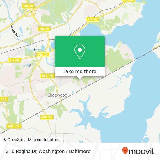 Mapa de 310 Regina Dr, Edgewood, MD 21040