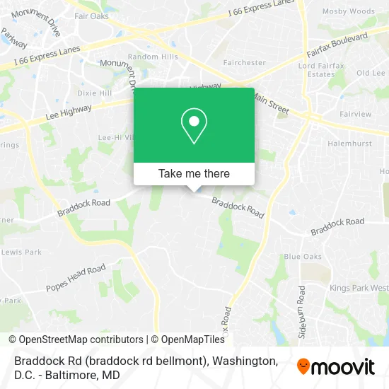Braddock Rd (braddock rd bellmont) map