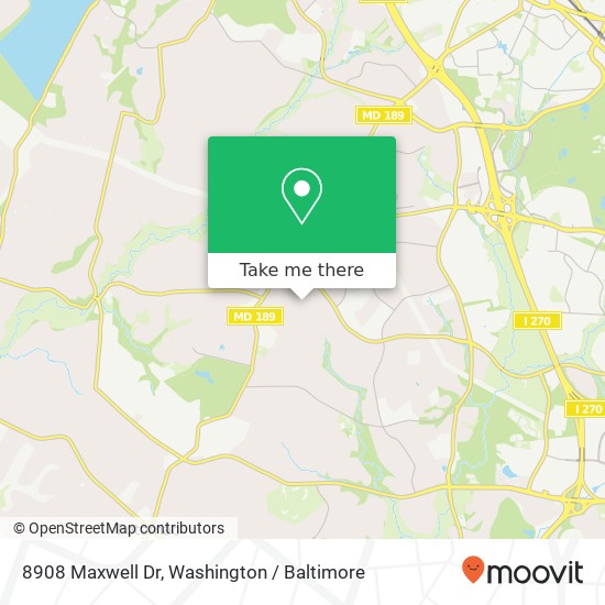 Mapa de 8908 Maxwell Dr, Potomac, MD 20854