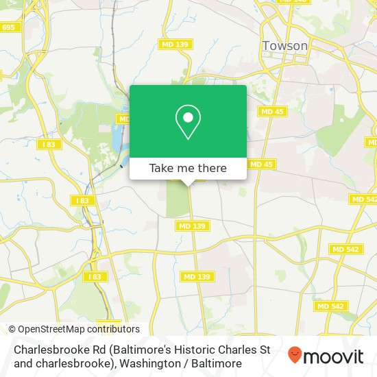 Mapa de Charlesbrooke Rd (Baltimore's Historic Charles St and charlesbrooke), Baltimore, MD 21212