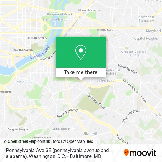 Mapa de Pennsylvania Ave SE (pennsylvania avenue and alabama)
