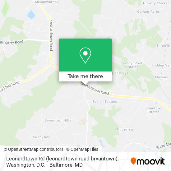 Leonardtown Rd (leonardtown road bryantown) map