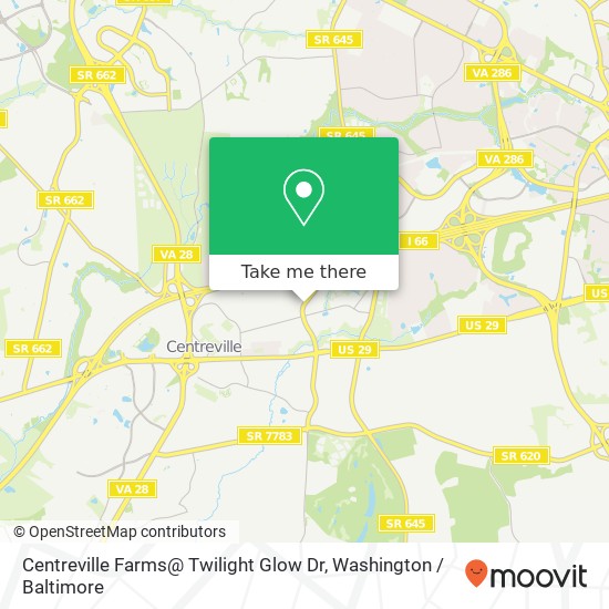 Centreville Farms@ Twilight Glow Dr map