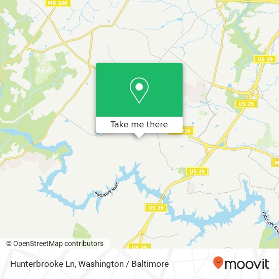 Hunterbrooke Ln, Fulton, MD 20759 map