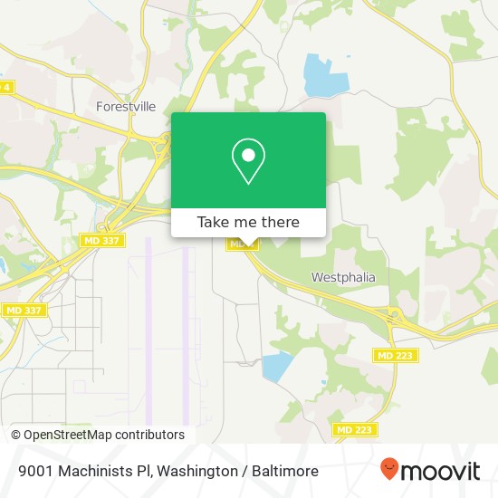 Mapa de 9001 Machinists Pl, Upper Marlboro, MD 20772