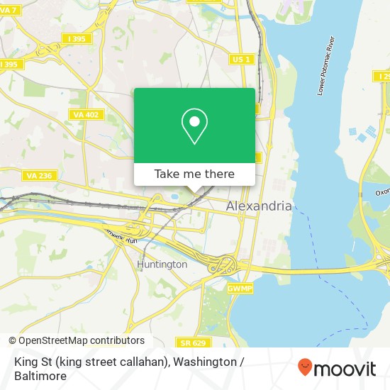 Mapa de King St (king street callahan), Alexandria, VA 22301