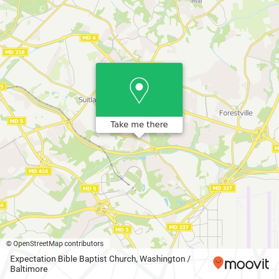 Mapa de Expectation Bible Baptist Church, 5691 Suitland Rd