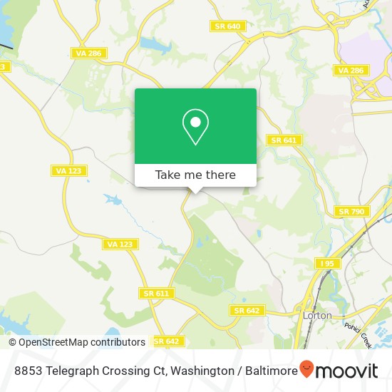 Mapa de 8853 Telegraph Crossing Ct, Lorton, VA 22079