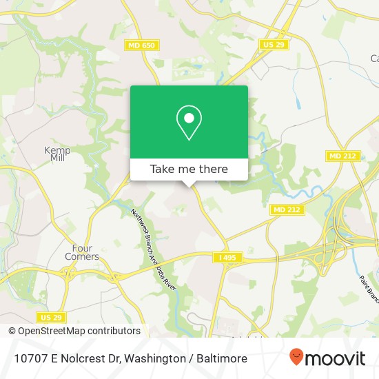 10707 E Nolcrest Dr, Silver Spring (SILVER SPRING), MD 20903 map