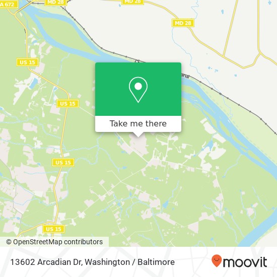 Mapa de 13602 Arcadian Dr, Leesburg, VA 20176