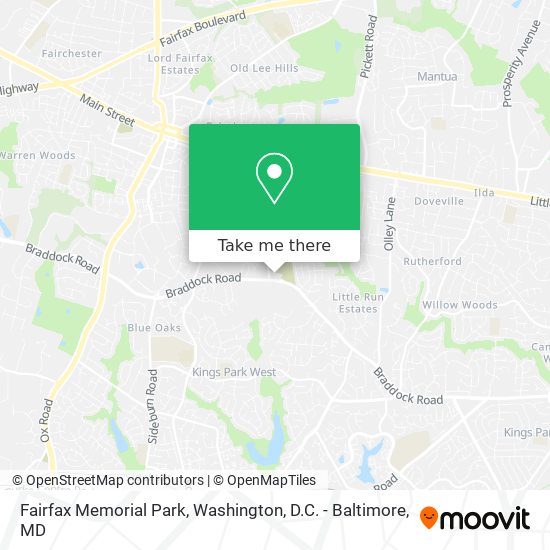 Fairfax Memorial Park map