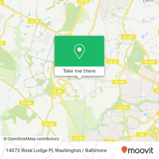 Mapa de 14072 Rose Lodge Pl, Chantilly, VA 20151