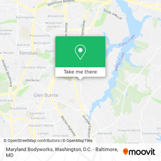 Mapa de Maryland Bodyworks
