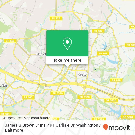 Mapa de James G Brown Jr Ins, 491 Carlisle Dr