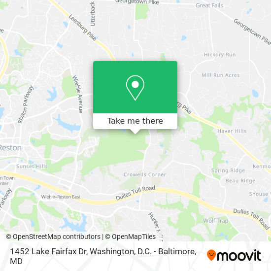 1452 Lake Fairfax Dr map