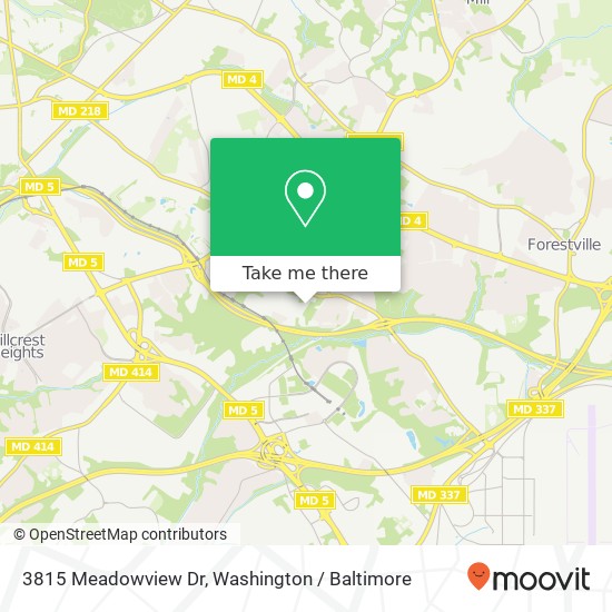 Mapa de 3815 Meadowview Dr, Suitland, MD 20746