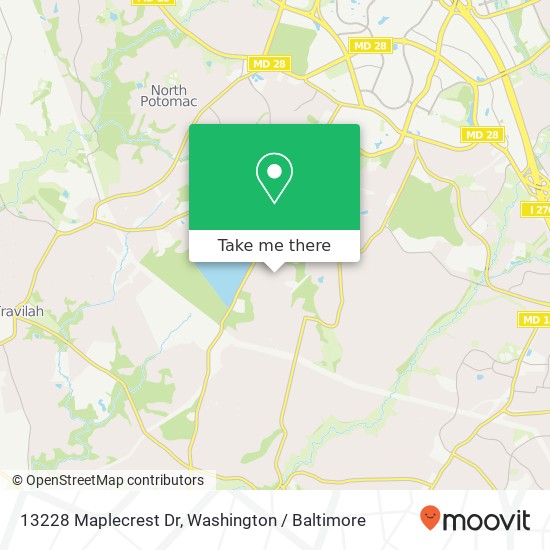 Mapa de 13228 Maplecrest Dr, Potomac, MD 20854