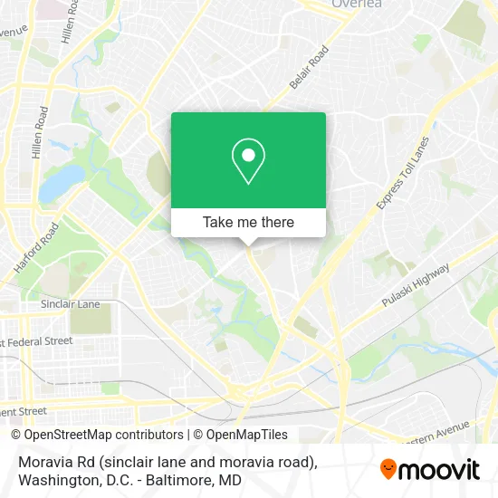 Moravia Rd (sinclair lane and moravia road) map