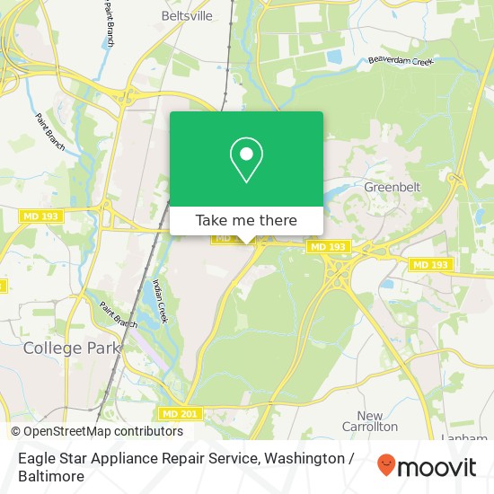Eagle Star Appliance Repair Service, 6321 Greenbelt Rd map