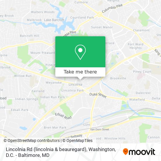 Mapa de Lincolnia Rd (lincolnia & beauregard)