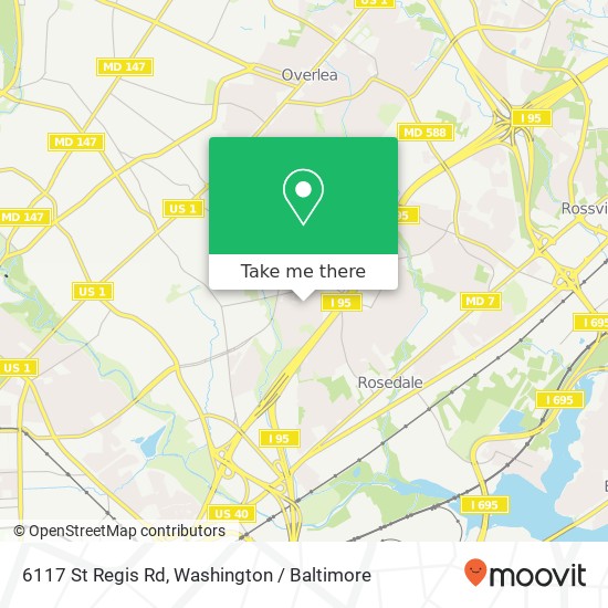 Mapa de 6117 St Regis Rd, Baltimore, MD 21206
