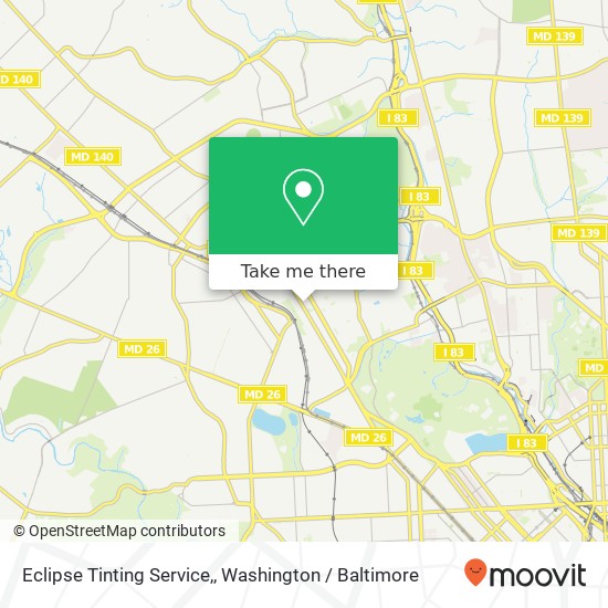 Mapa de Eclipse Tinting Service,, 4031 Reisterstown Rd
