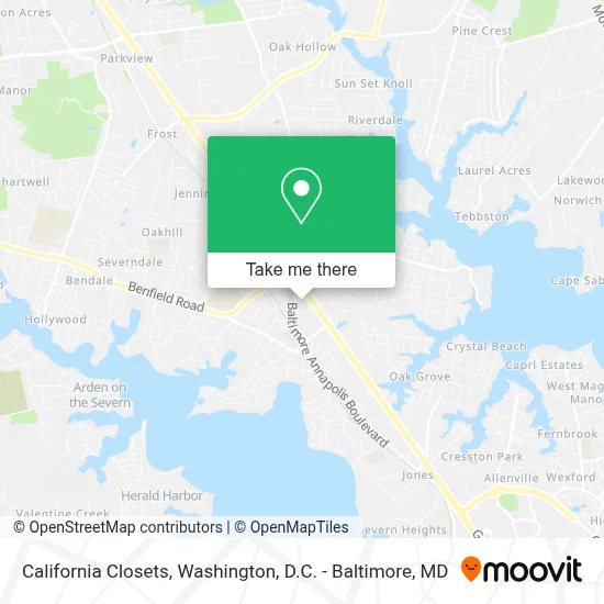 California Closets map