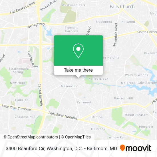 Mapa de 3400 Beauford Cir