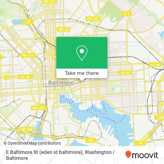 E Baltimore St (eden st baltimore), Baltimore, MD 21231 map