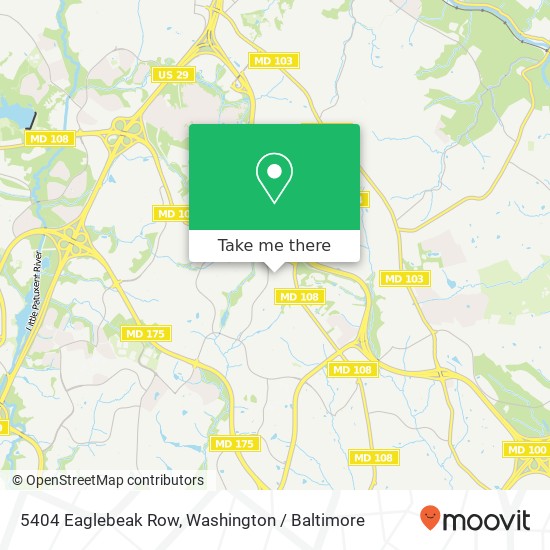Mapa de 5404 Eaglebeak Row, Columbia, MD 21045