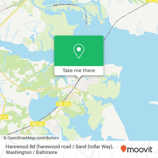 Mapa de Harewood Rd (harewood road / Sand Dollar Way), Middle River, MD 21220