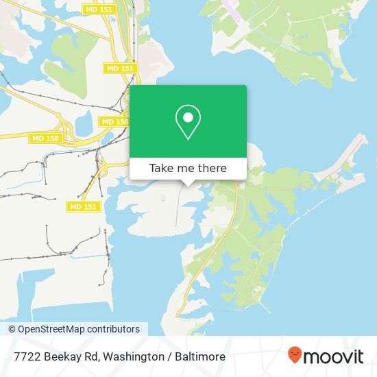 Mapa de 7722 Beekay Rd, Sparrows Point, MD 21219