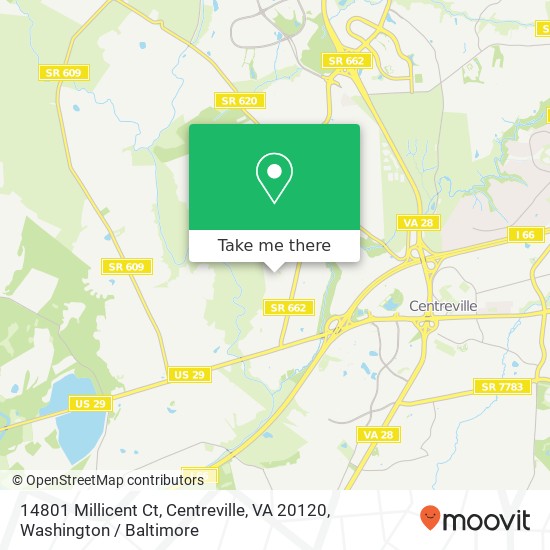 14801 Millicent Ct, Centreville, VA 20120 map