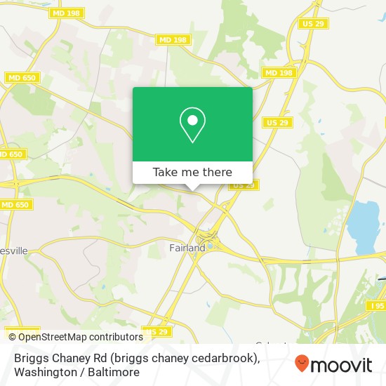 Mapa de Briggs Chaney Rd (briggs chaney cedarbrook), Silver Spring, MD 20905