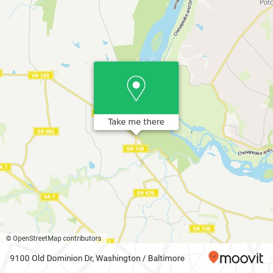 Mapa de 9100 Old Dominion Dr, McLean, VA 22102