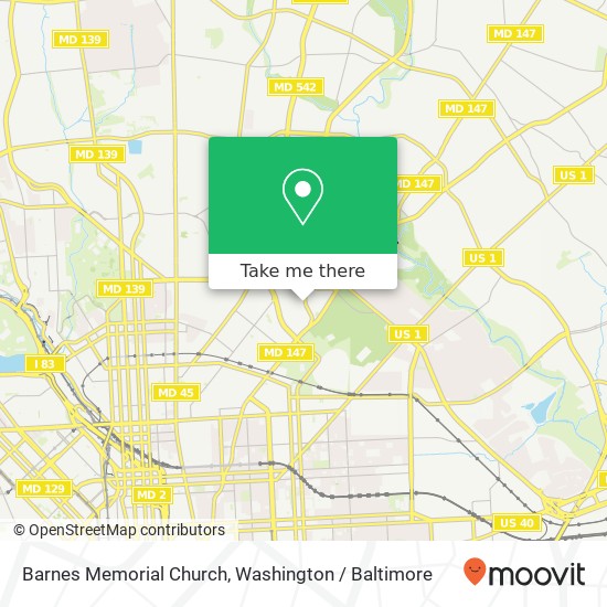 Barnes Memorial Church, 3000 Hillen Rd map