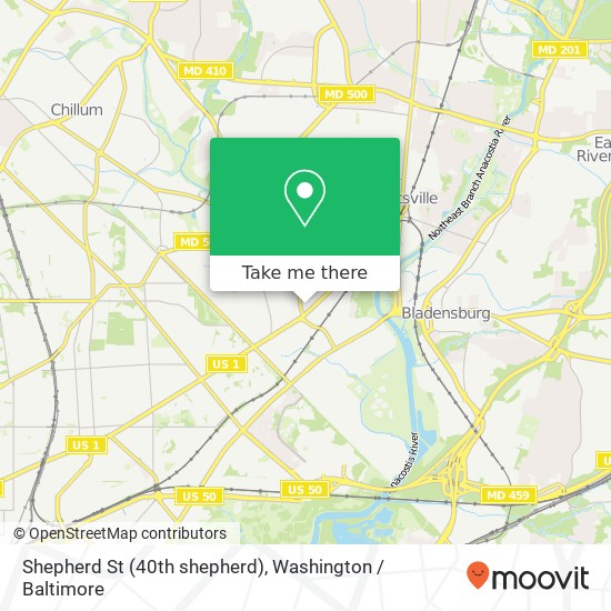 Mapa de Shepherd St (40th shepherd), Brentwood, MD 20722