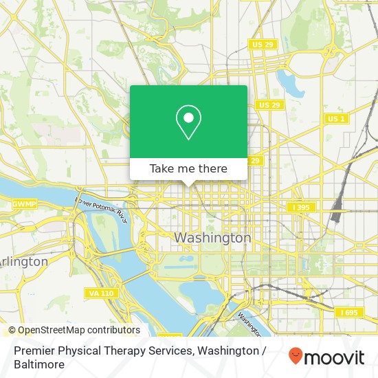 Mapa de Premier Physical Therapy Services, 1150 18th St NW