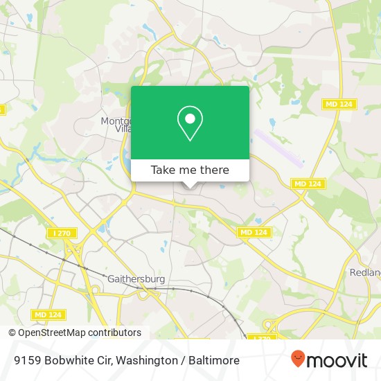 Mapa de 9159 Bobwhite Cir, Gaithersburg, MD 20879