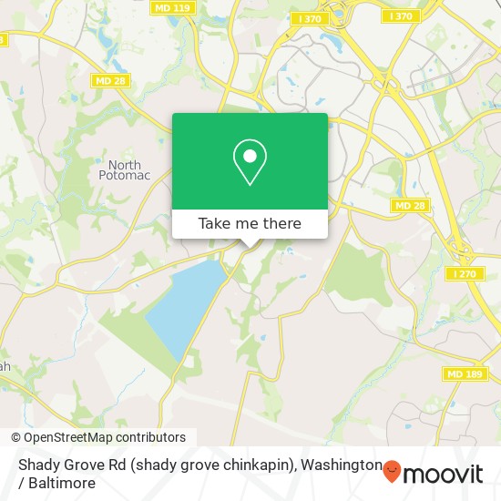 Mapa de Shady Grove Rd (shady grove chinkapin), Rockville, MD 20850