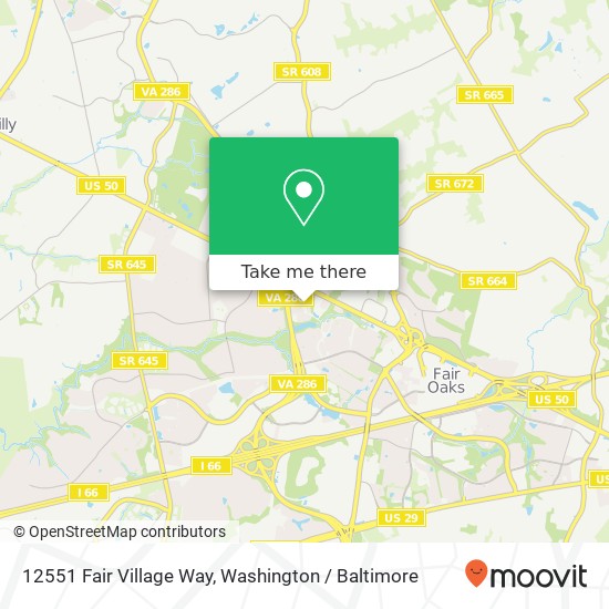 Mapa de 12551 Fair Village Way, Fairfax, VA 22033