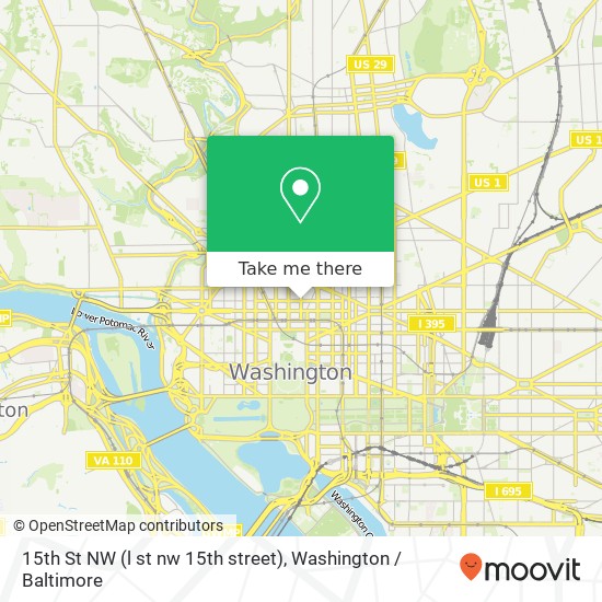 Mapa de 15th St NW (l st nw 15th street), Washington, DC 20005