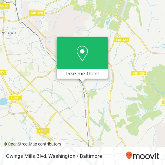 Mapa de Owings Mills Blvd, Owings Mills, MD 21117