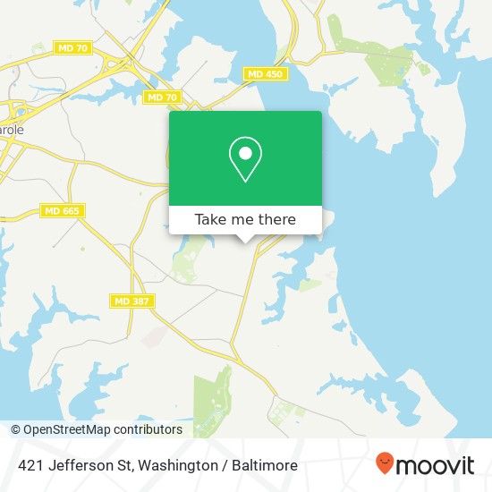 Mapa de 421 Jefferson St, Annapolis, MD 21403