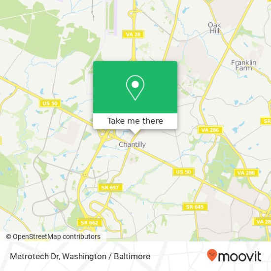 Mapa de Metrotech Dr, Chantilly, <B>VA< / B> 20151